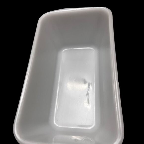 Vintage Westinghouse Loaf Pan Milk Glass Baking Refrigerator Dish Clear Lid 9” - Picture 3 of 7